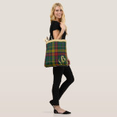 Klassiek Buchanan Tartan Plaid Monogrammed Tas (Op model)