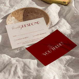 Klassiek Burgundy Ivoor Oude Rijkdom Tijdloze Trou RSVP Kaartje