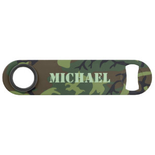 Klassiek camouflage groen patroon gepersonaliseerd speed flessenopener