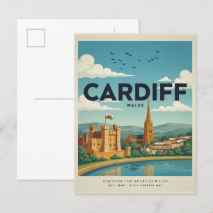 Klassiek Cardiff Castle, Wales cadeaus en souvenir Briefkaart