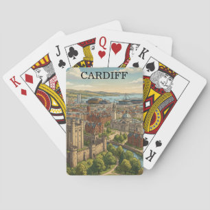 Klassiek Cardiff Wales VK Stadsgezicht Reizen Pokerkaarten