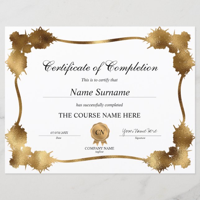 Klassiek certificaat van voltooiing Award Diploma (Voorkant)