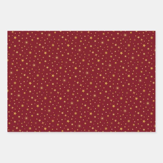 Klassiek Chic Elegante Gouden Zilveren Rode Kersts Inpakpapier Vel (Voorkant 3)