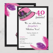 Klassiek Chic-Pet met veren Kaart (Voorkant / Achterkant)