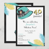 Klassiek Chic-Pet met veren Kaart (Voorkant / Achterkant)