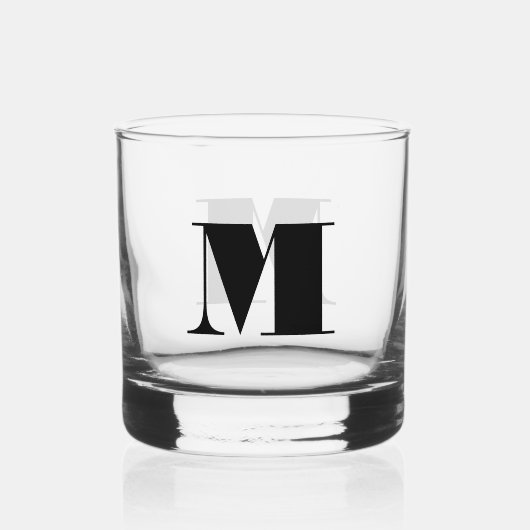 Klassiek chique elegante monogram whisky glas (Voorkant)