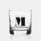 Klassiek chique elegante monogram whisky glas (Achterkant)