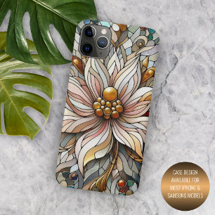 Klassiek chique Glas in lood bloemenkunstpatroon iPhone 11 Pro Max Hoesje