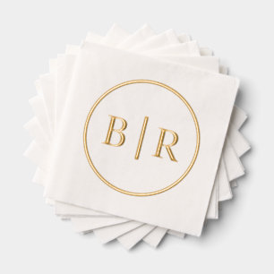 Klassiek chique typografie stijl monogram folie servetten