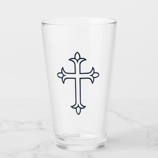 Klassiek Christelijk Kruis Minimalistische Kunst Glas (Voorkant)
