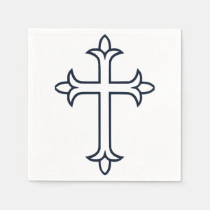 Klassiek Christelijk Kruis Minimalistische Kunst Servet