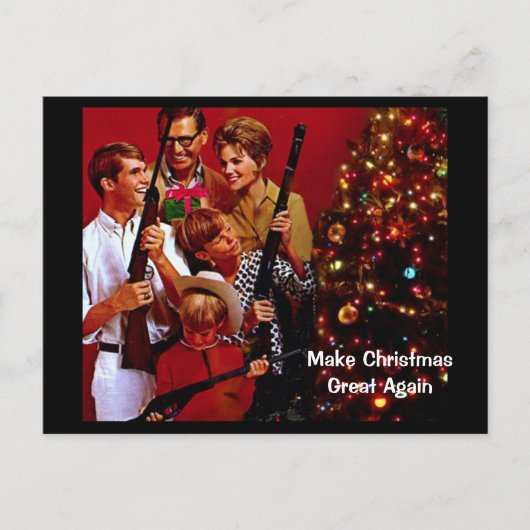 Klassiek Conservatief Maak Kerstmis Weer Groot Feestdagenkaart (Voorkant)