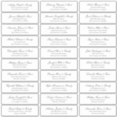 Klassiek Cursief Script Bruiloft Gast Namen Adres Sticker (Voorkant)