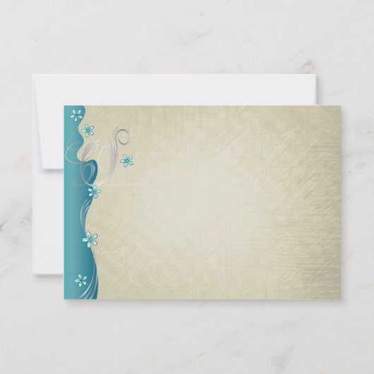 klassiek curvy ontwerp | Turkoois RSVP Kaartje (Achterkant)