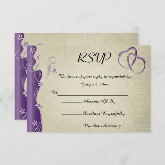  klassiek curvy ontwerp | Vlierbes RSVP Kaartje (Voorkant / Achterkant)