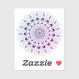 Klassiek Cute Chic Paarse Mandala Bloem Ontwerp Sticker