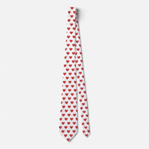 Klassiek Cute Chic Rode Harten op Wit Stropdas