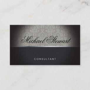 Klassiek Damaspatroonzwart leder Visitekaartje