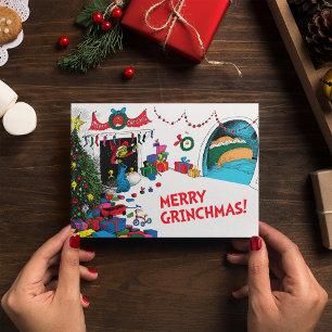 Klassiek de Grinch De Grinch in Chimney Feestdagenkaart