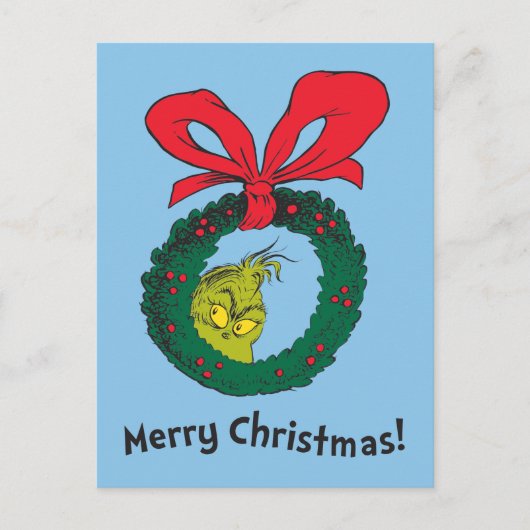Klassiek de Grinch | Wreath Briefkaart (Voorkant)