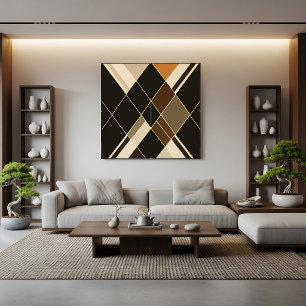 Klassiek Diamantpatroon Canvas Afdruk