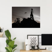 Klassiek Domed Saucer Poster (Thuiskantoor)