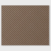 Klassiek donker koffie bruin wit ruitjespatroon cadeaupapier (Vlak)