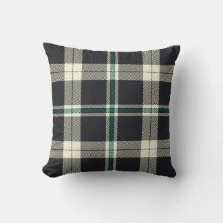 Klassiek donker marineblauw en groen tartan geruit kussen