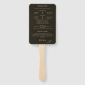 Klassiek donkergroen chic trouwprogramma handwaaier (Achterkant)