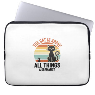 Klassiek dramatische kat humor T-shirt ontwerp_1 Laptop Sleeve
