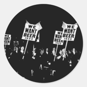Klassiek drankverbod bier, We willen bier, Bierkun Ronde Sticker