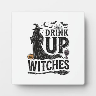 Klassiek Drink Op Heksen Halloween Shirt Ontwerp_1 Fotoplaat
