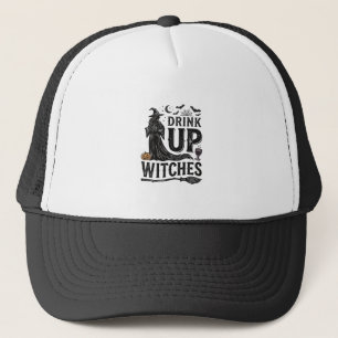 Klassiek Drink Op Heksen Halloween Shirt Ontwerp_1 Trucker Pet