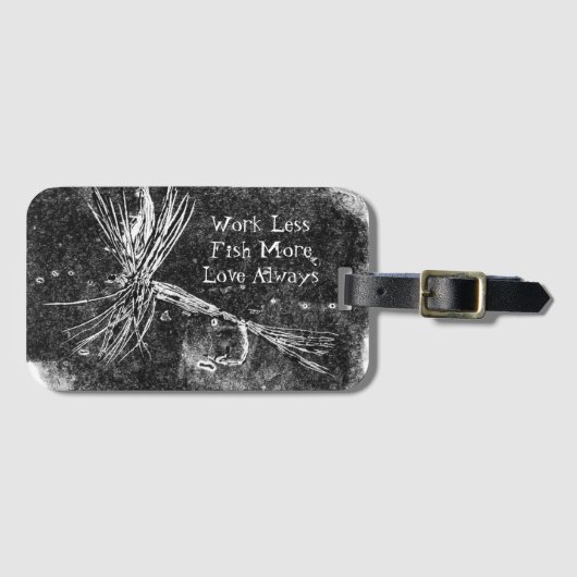 Klassiek droge-vliegpatroon voor forel- en baardvi bagagelabel (Voorkant (horizontaal))