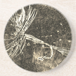 Klassiek droge-vliegpatroon voor forel- en baardvi zandsteen onderzetter