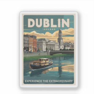 Klassiek Dublin stad, Ierland republiek reis gesch Sticker