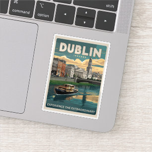 Klassiek Dublin stad, Ierland republiek reis gesch Sticker
