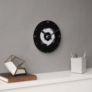 Klassiek Ebony en Ivory Acryl Ronde Klok