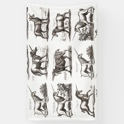 Klassiek Eenhoorn Antiek Mythisch Magisch Wezen Spandoek (Verticaal)