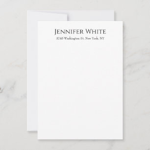 Klassiek Eenvoudig Elegant Zwart & Wit Minimalisti Notitiekaartje