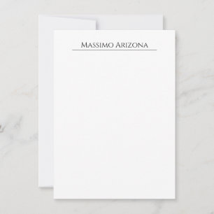 Klassiek Eenvoudig Elegant Zwart & Wit Minimalisti Notitiekaartje