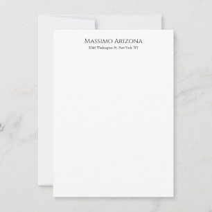 Klassiek Eenvoudig Elegant Zwart & Wit Minimalisti Notitiekaartje