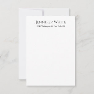 Klassiek Eenvoudig Elegant Zwart & Wit Minimalisti Notitiekaartje
