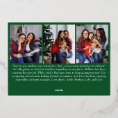 Klassiek Eenvoudig Groen 9 Foto Merry Christmas Go Folie Feestdagenkaart (Achterkant)