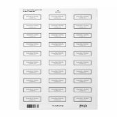 Klassiek eenvoudig Lijst bruiloft-retouradres Etiket (Full Sheet)