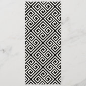 Klassiek Eenvoudig script Geometric Greek Key Wedd Menu (Achterkant)