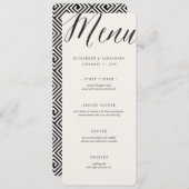 Klassiek Eenvoudig script Geometric Greek Key Wedd Menu (Voorkant / Achterkant)