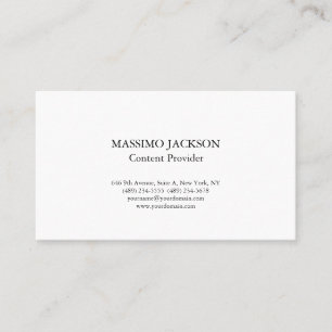 Klassiek Eenvoudig Wit Minimalistisch Professionee Visitekaartje