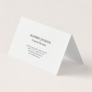 Klassiek Eenvoudig Wit Minimalistisch Professionee Visitekaartjes