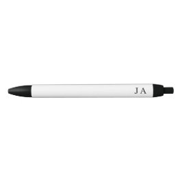 Klassiek eenvoudig wit monogram briefpapier zwarte inkt pen